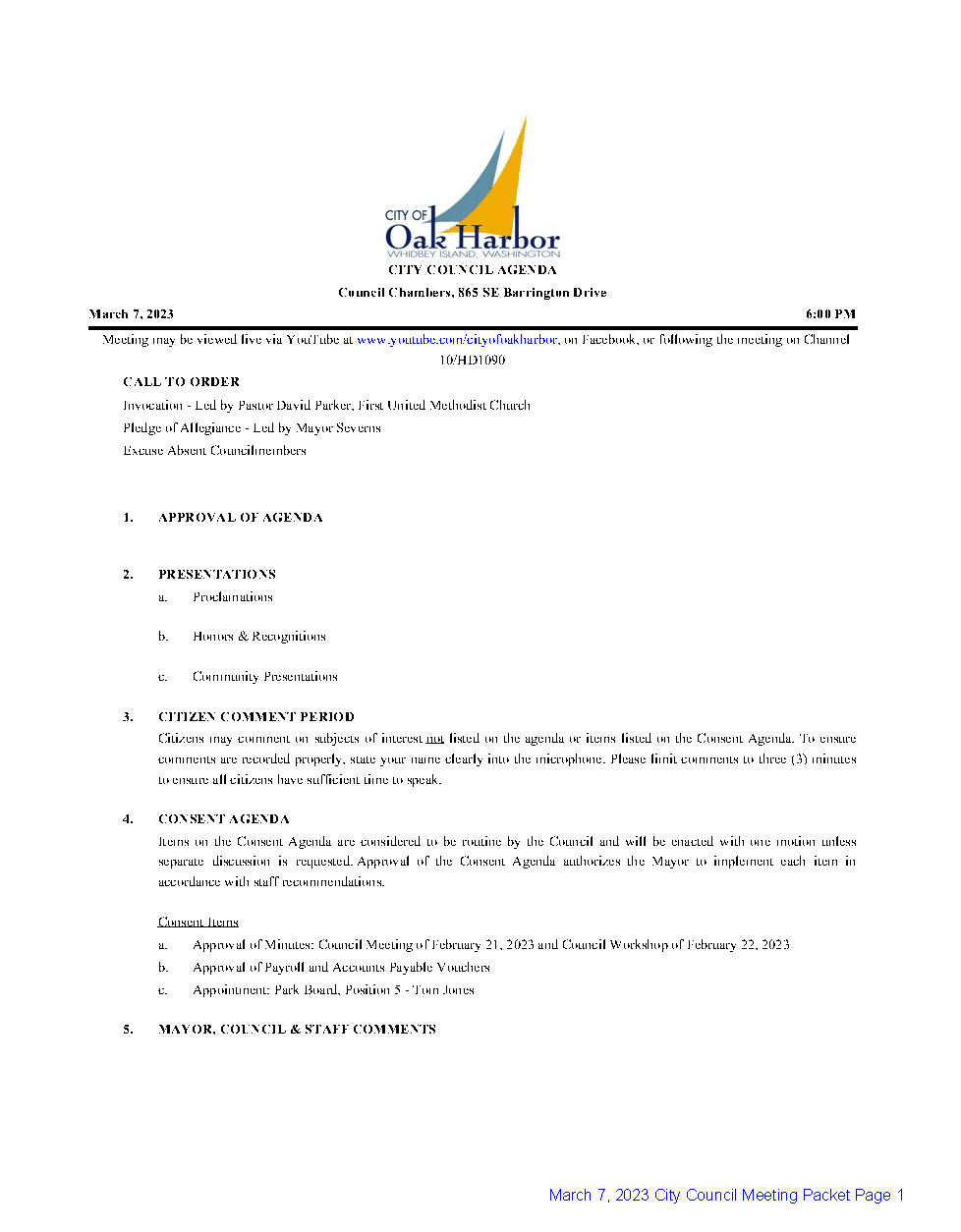 03-07-23 City Council Regular Meeting Agenda_Page_1