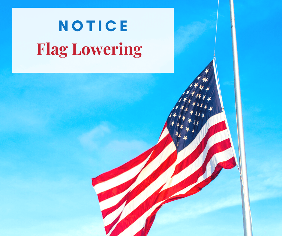 Image of Lowered Flag on flagpole