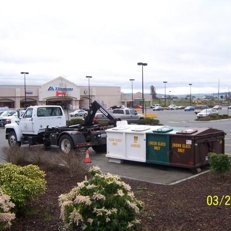 Glass Container Pick up - Loading up the Glass Containers for Transport