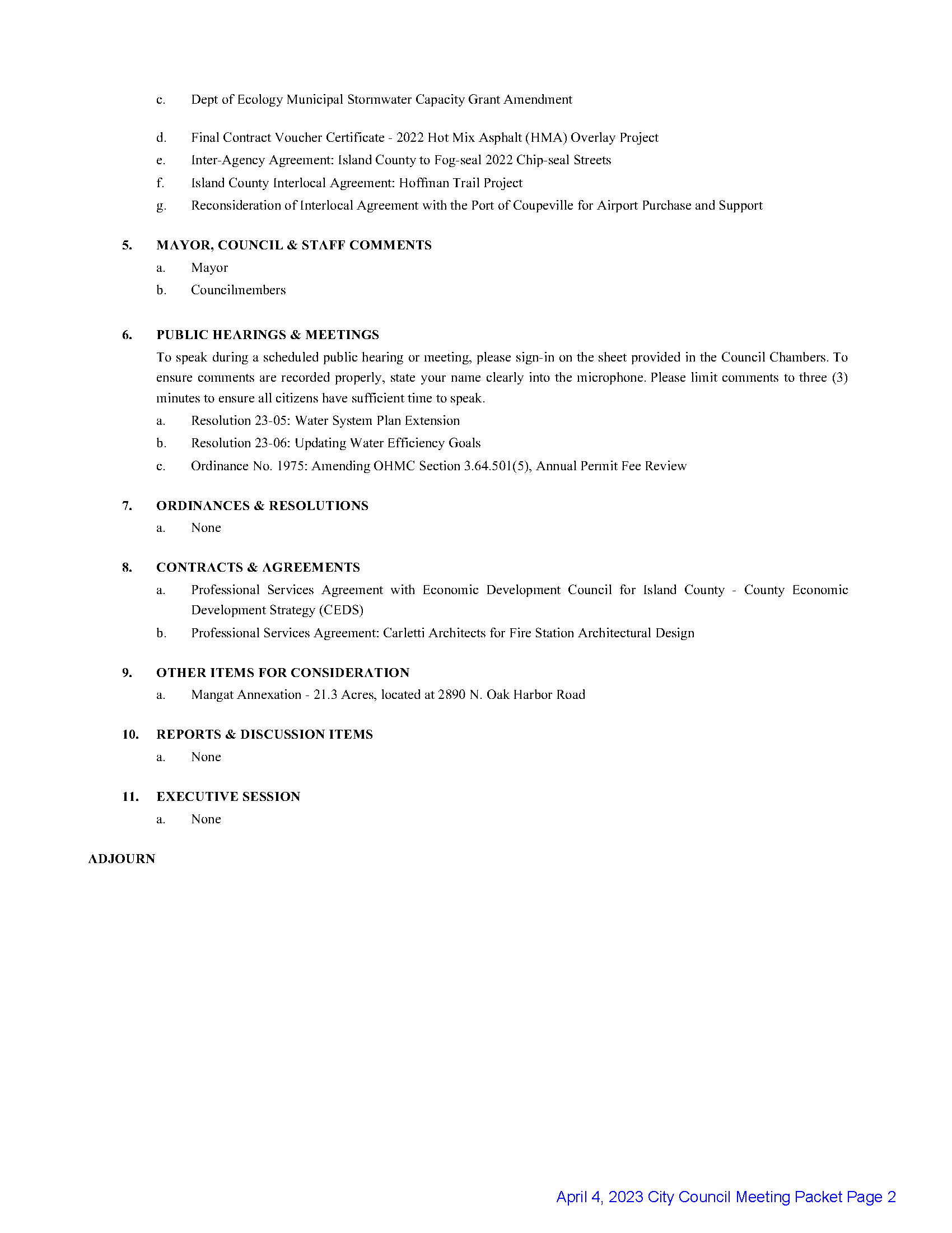 April 4, 2023 City Council Agenda Page 2 Image