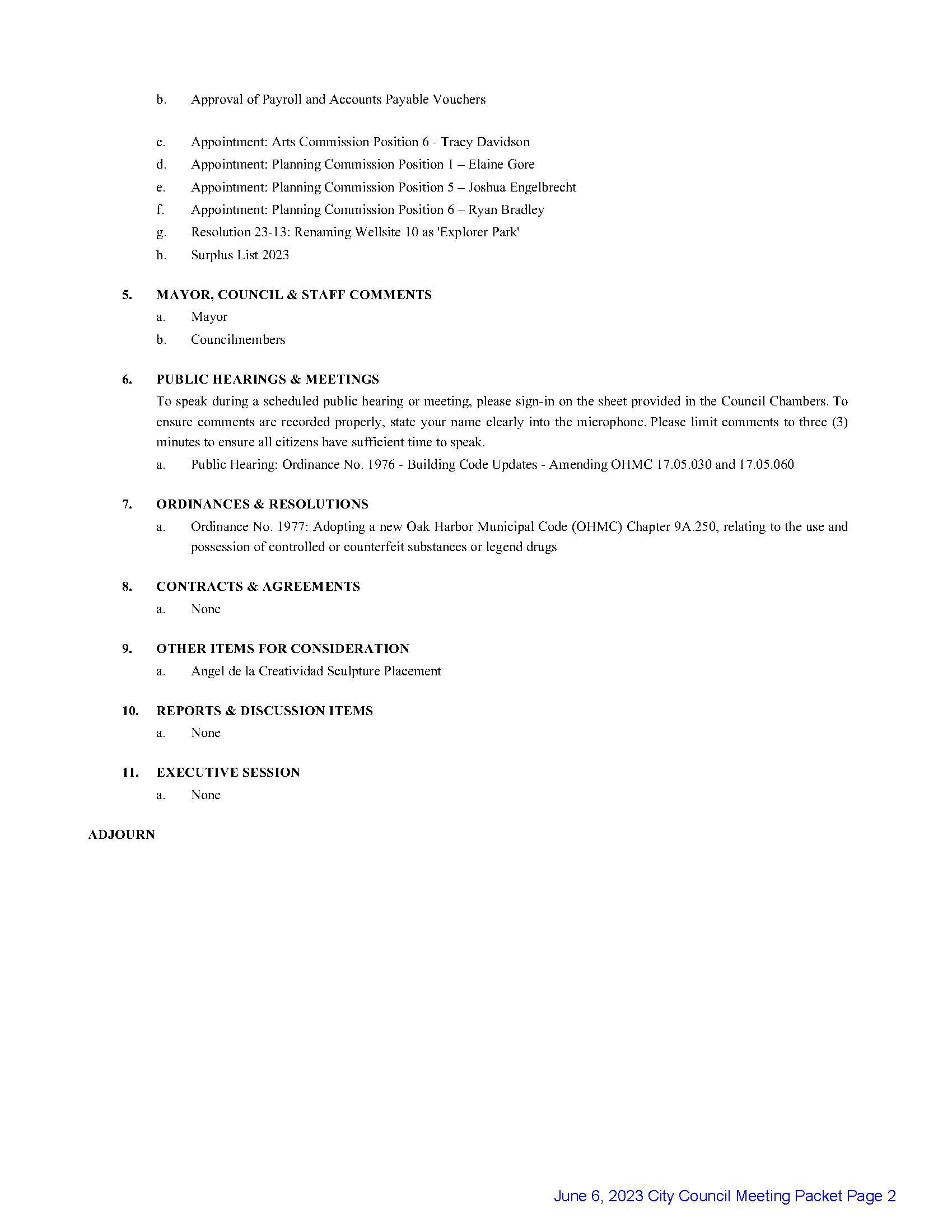 Image of 06-06-23 City Council Agenda Page 2