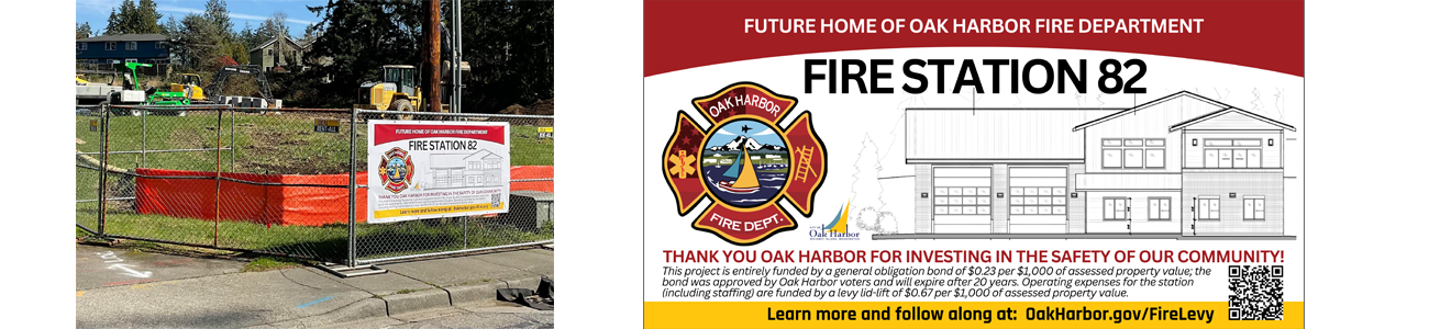 Station 82 property with fence and sign